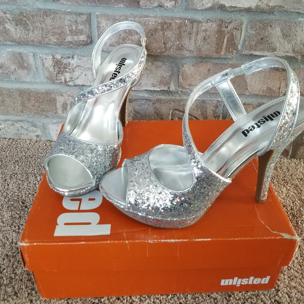 NWT Silver Stiletto Sandal